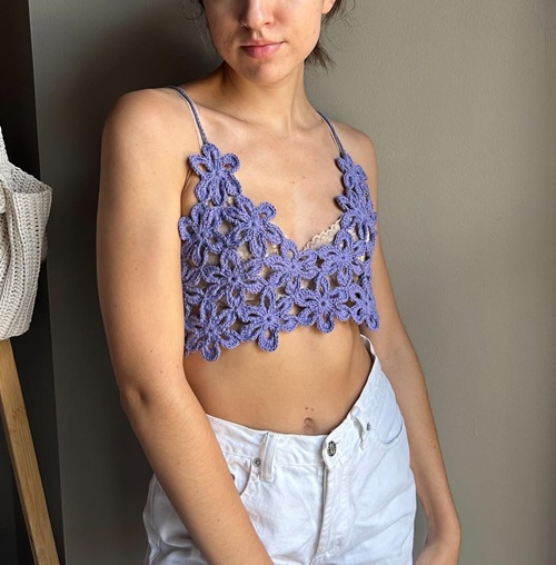 top Crochet Floral Bralette Free Patterns