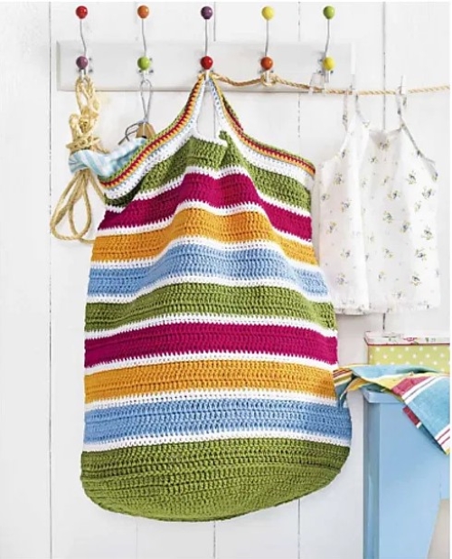 DIY Stripy Laundry Bag