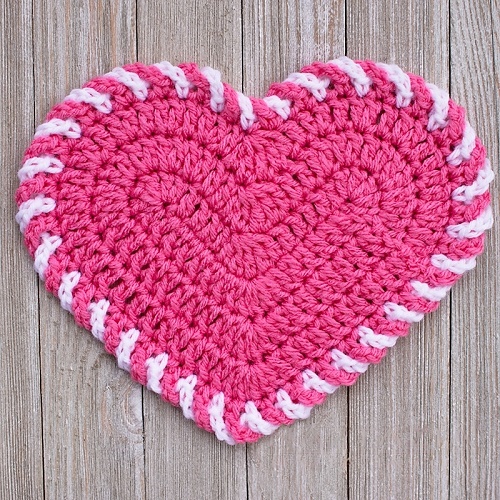 Crochet Light Heart Dishcloth Pattern