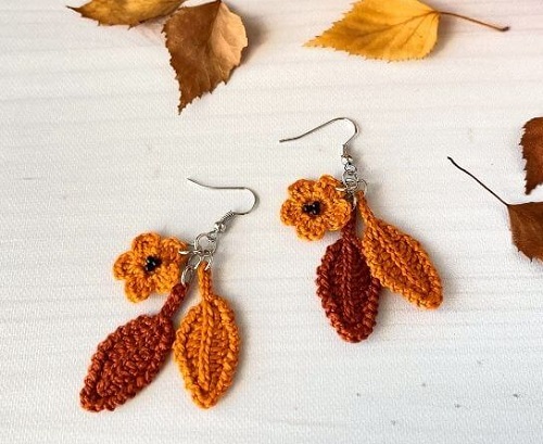 Free Easy Crochet Floral Earring