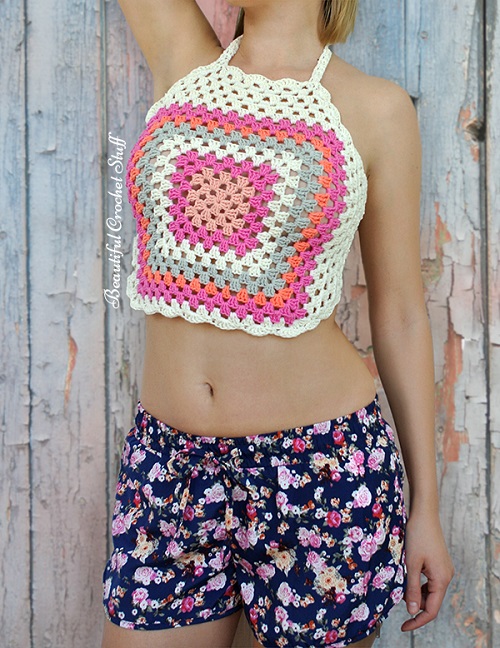 Simple Granny Square Halter Top