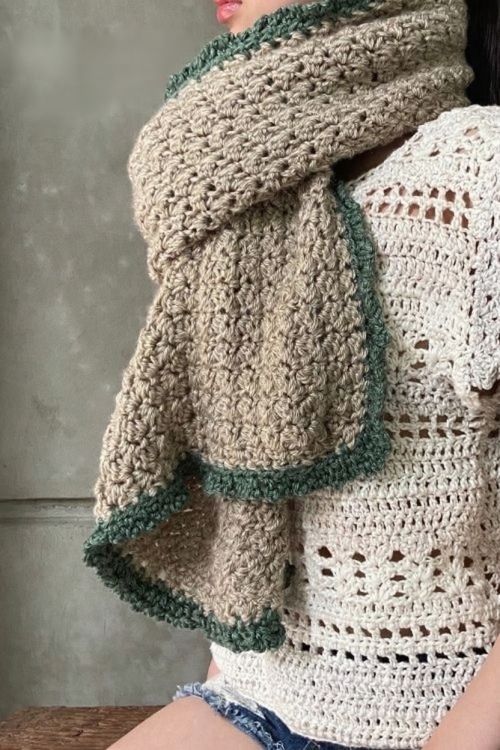 crochet oversized shawl and scarf