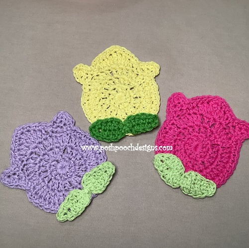 Tulip Coaster Crochet Free Patterns 3