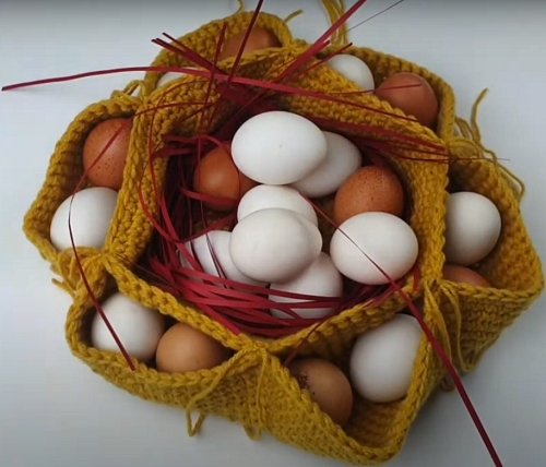 Crochet Egg Holder Basket