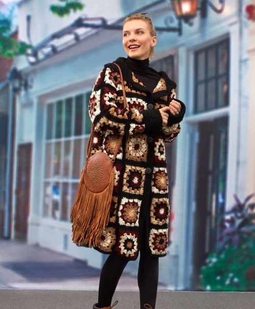 Designer Crocheted Coatigan