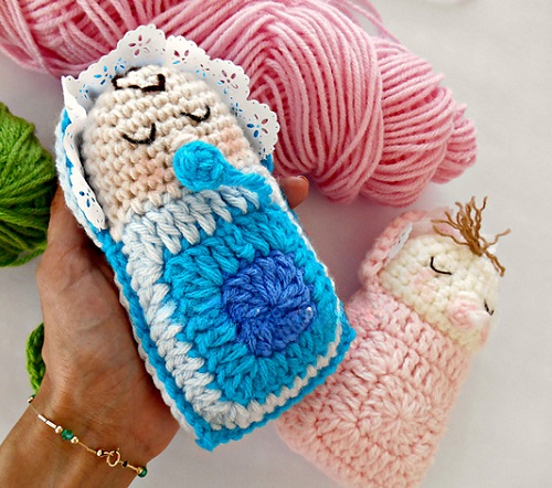 cute granny swaddle baby crochet pattern