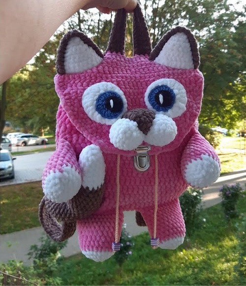 Crochet Cat-shaped Backpack