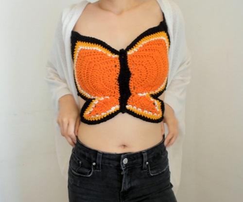 Crochet Butterfly Crop Top