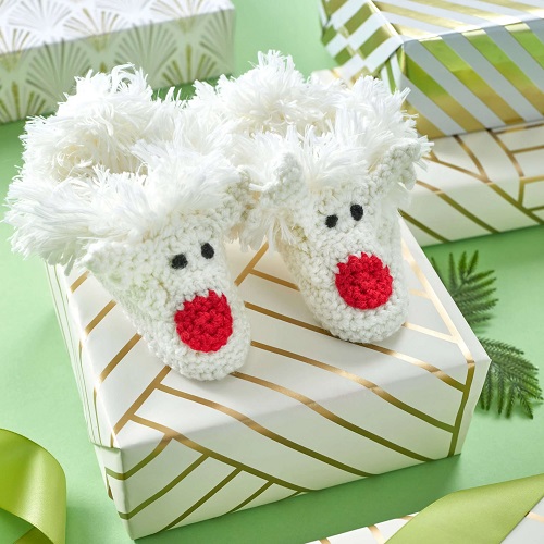 Happy Kids Reindeer Slippers Pattern
