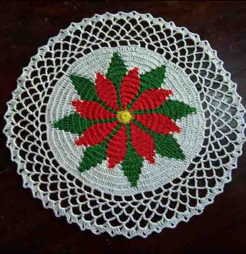Poinsettia Doily Free Crochet Patterns 1