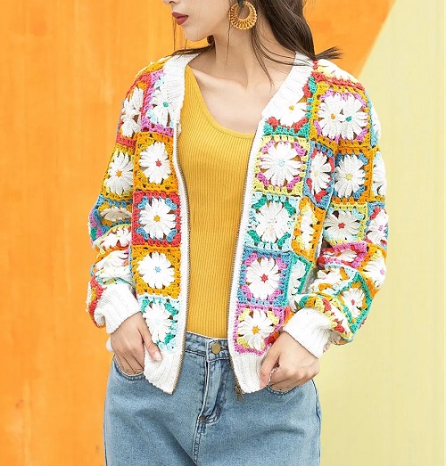 Crochet Daisy Cardigan Free Patterns 1
