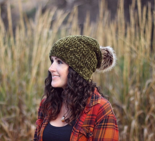 Crochet Velvet Slouchy Beanie Free Pattern