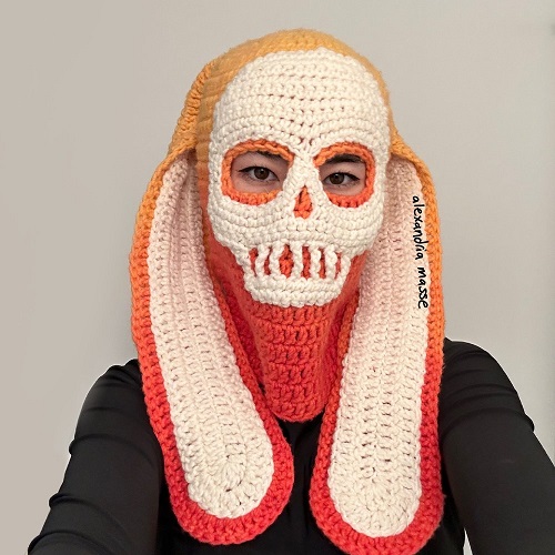 Crochet Skull Balaclava Pattern For Halloween
