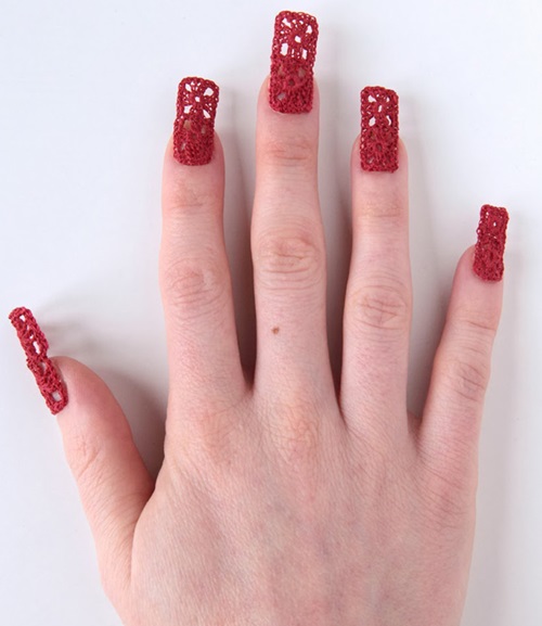 Granny Square False Nail Art