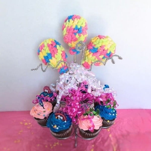 Crochet Balloons Party Table Centerpiece