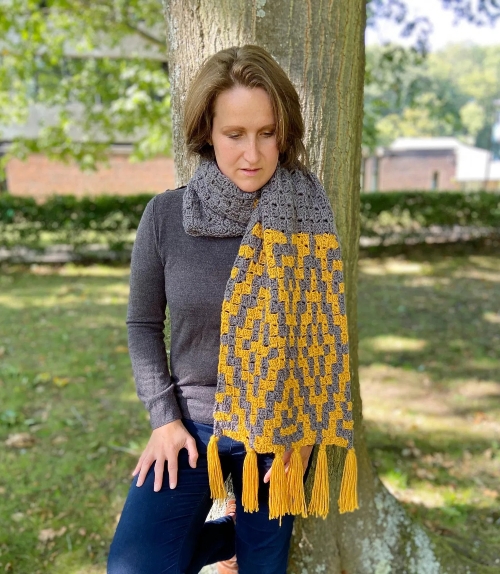 Diamond Trees C2C Scarf
