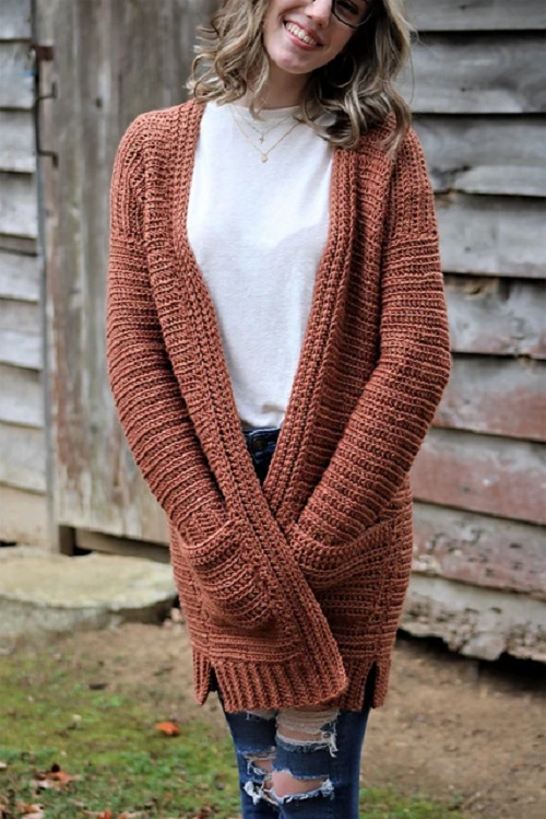 Easy and Cute Long Cardigan Crochet Patterns 3