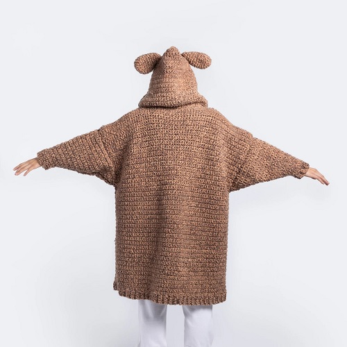 Big Bear Comfort Crochet Blanket Hoodie