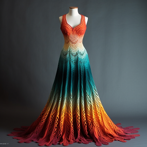 Crochet Wedding Dress With a Beautiful Ombre Effect