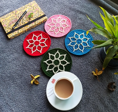 Blooming Floral Mosaic Coaster