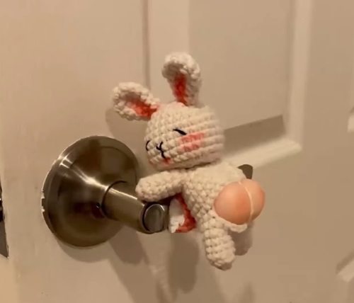 Crocheted Cute Bunny Door Stopper