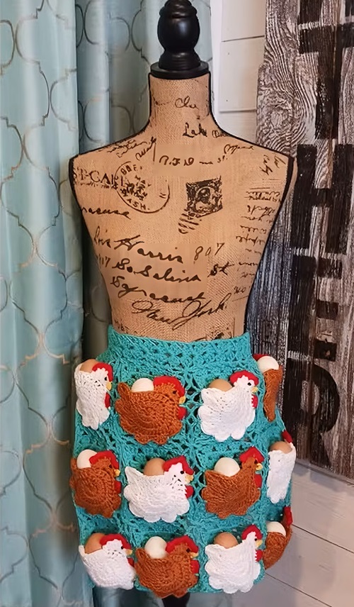 Crochet Hen Egg Apron Idea