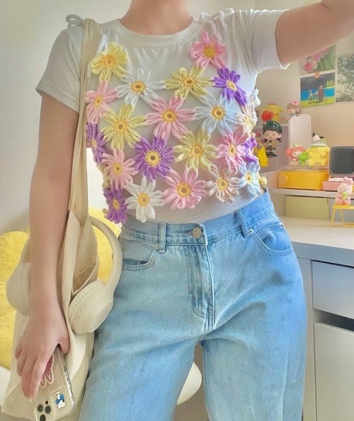 Flower Crochet Top