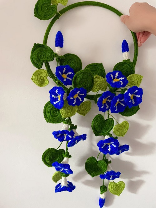 Morning Glory Garland Morning Glory Floral Hoop