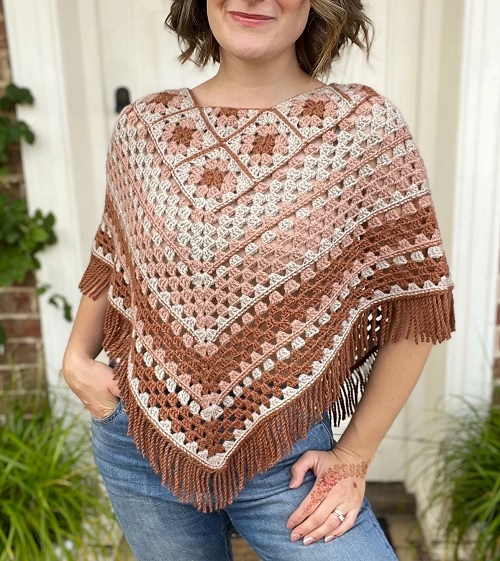 Crochet Granny Square Poncho Free Patterns