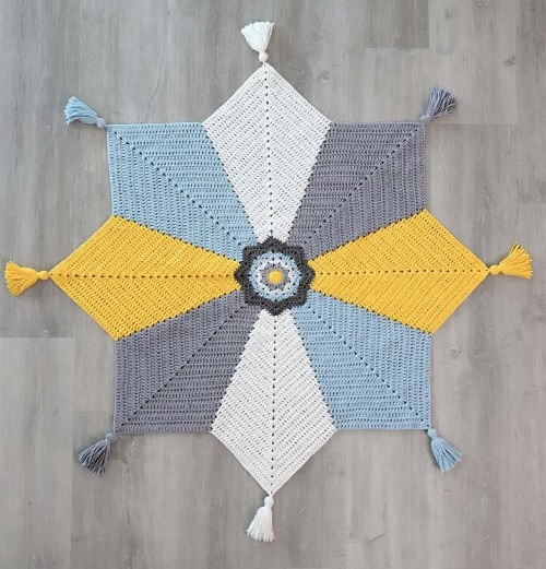 Tassel Star Blanket Crochet Pattern