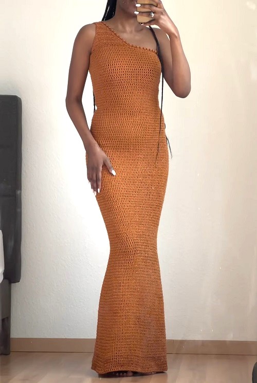 Crochet Long Dress Free Patterns 2