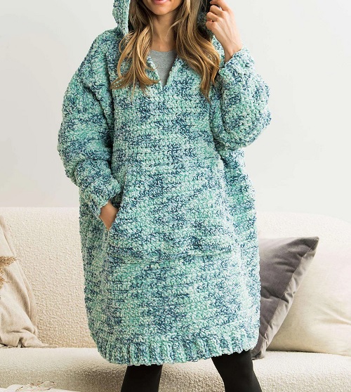 Lounge Around Crochet Blanket Hoodie