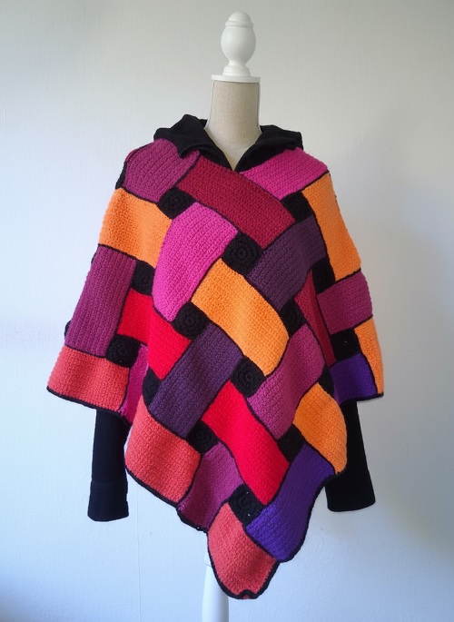 Colorful Crochet Poncho Free Patterns