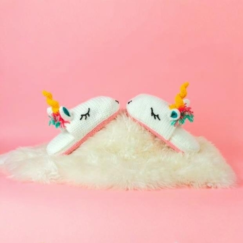 Crochet Unicorn Slippers