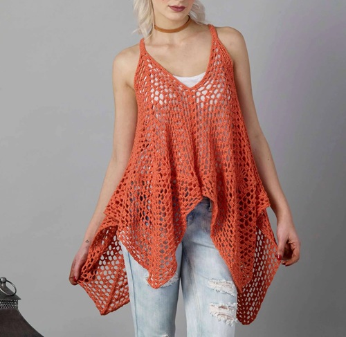 Free Sugar Bush Crochet Granny's Hankie Tank Pattern