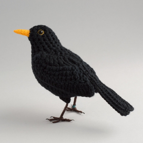Beautiful Crochet Blackbird