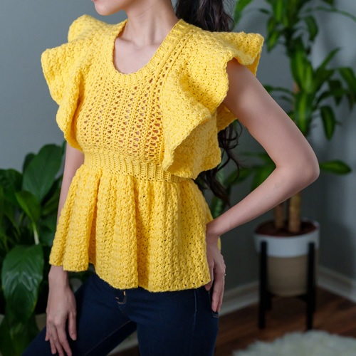yellow Peplum Top