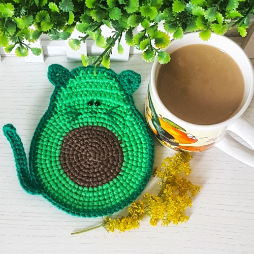 Avocado Cat Coasters