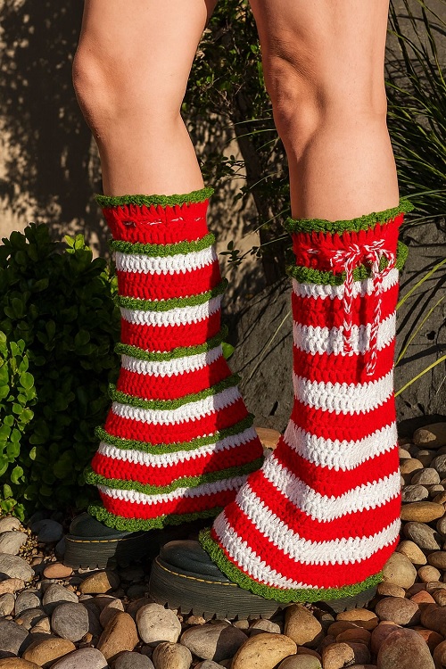 Crochet Christmas Leg Warmers