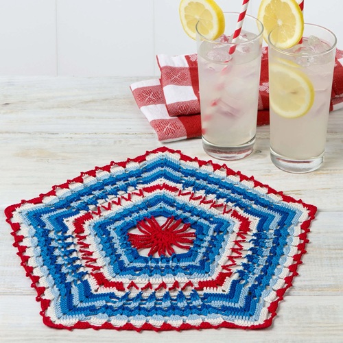 Patriotic Pentagon Doily
