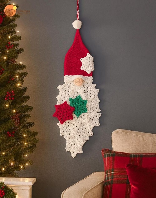 Santa Snowflake Gnome Wall Hanging