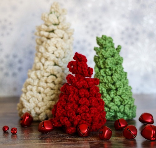 Douglas Fir Trees Trio Free Crochet Pattern