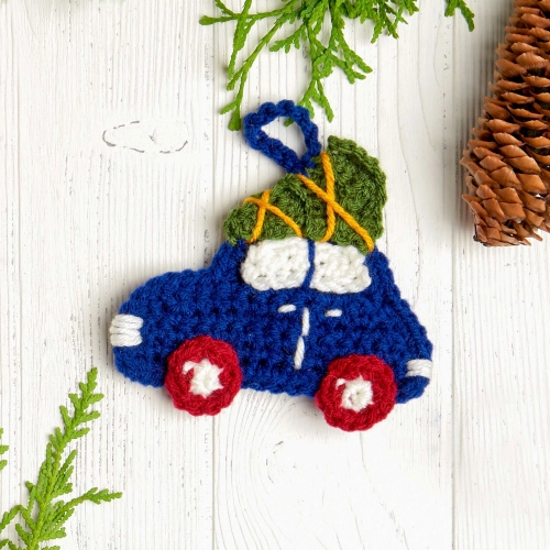 Driving Home Christmas Crochet Ornament