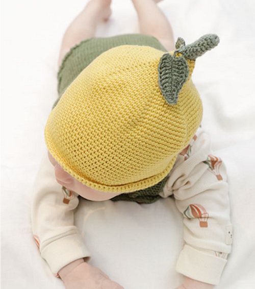 Crocheted lemon hat