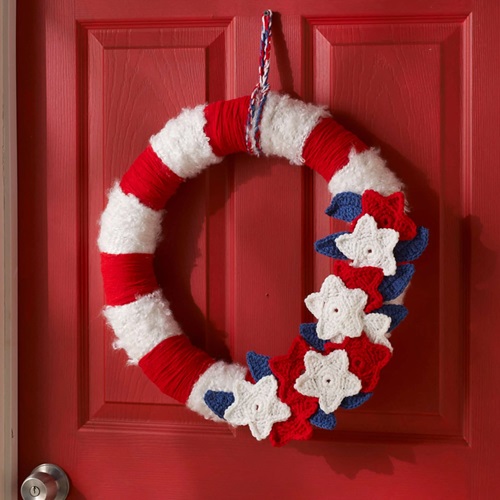Crochet Stars & Stripes Wreath Pattern