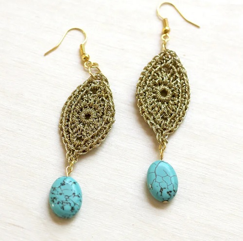 Gold Crochet Earrings