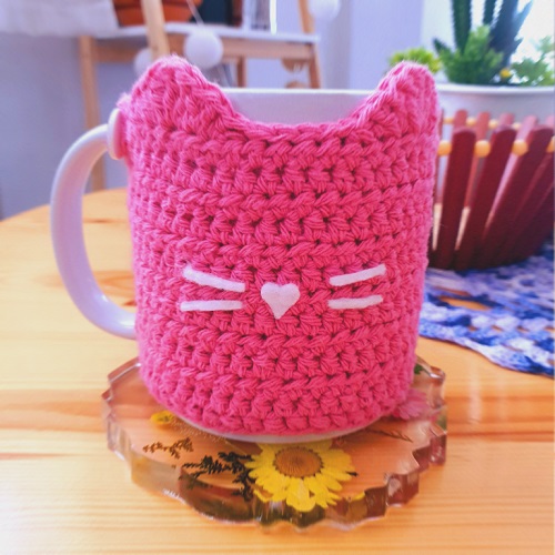 Crochet Mug Cozy Cat Free Pattern