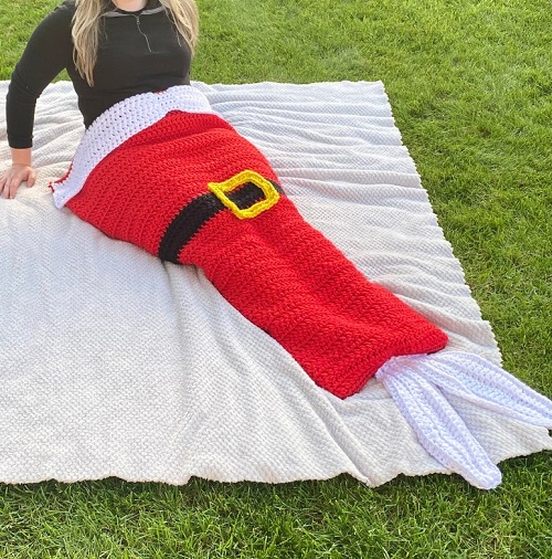 Santa Mermaid Tail Blanket ƒ‚‚“ Crochet Pattern