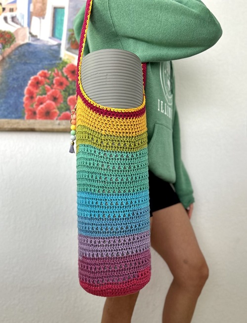 Easy and Cute Ombre Net Bag for Yoga Mat