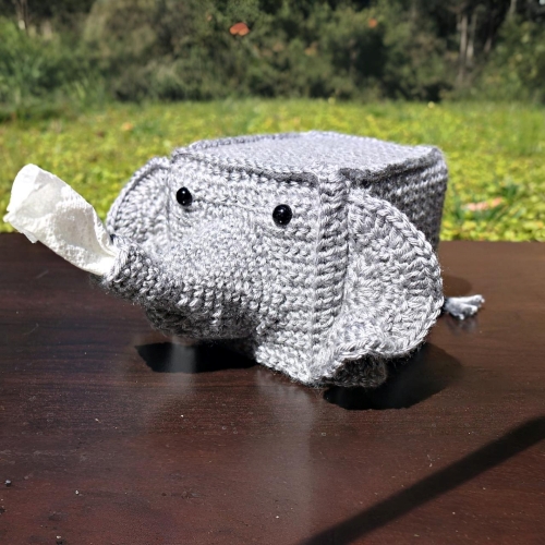Elephant Tissue Box Cover Free Crochet Pattern